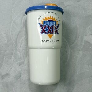 Vintage Super Bowl XXIX Tupperware Tumbler 30 oz Miami 1994 NFL Cup Joe Robbie